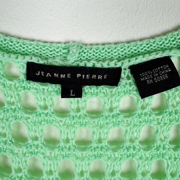 Jeanne Pierre Mint Green Open-Knit Tunic Dress - Picture 4 of 8